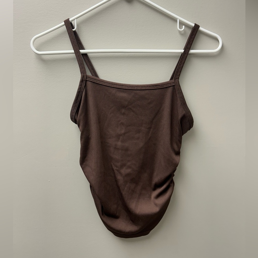 Shein Brown Ribbed Tank Top
